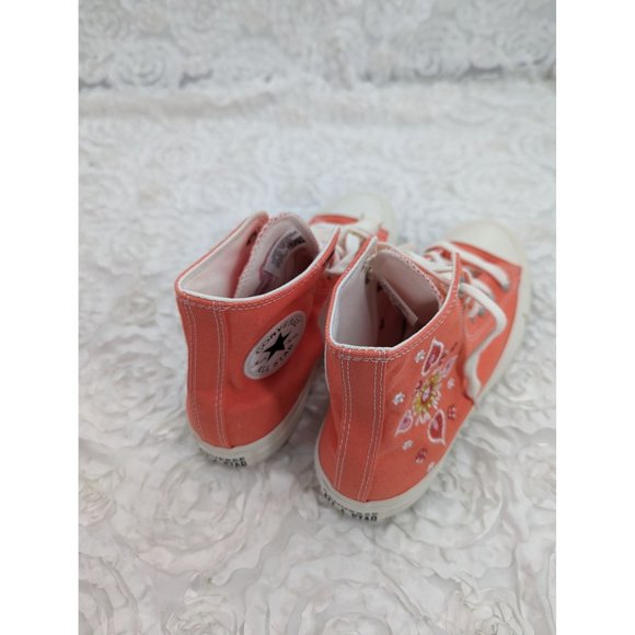 Converse  NEW Women CTAS HI A02203F Bright Madder/Egret/Black Floral Embroidery - Picture 5 of 9